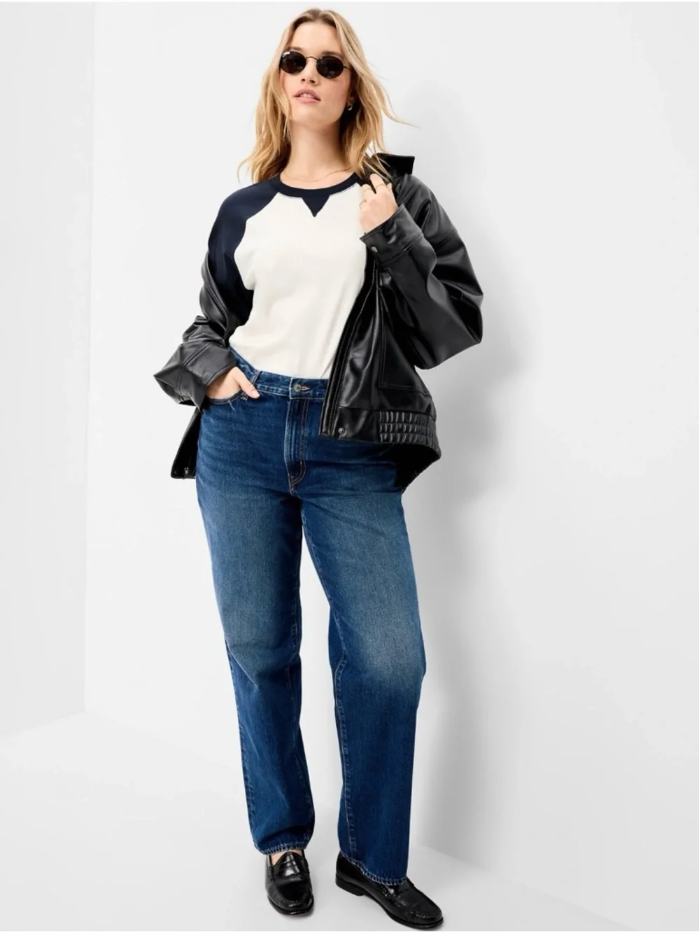 🆕 Old Navy Women's Vintage Crew-Neck Raglan T-Shirt Short Sleeve Tee S 4-6 Tall - Picture 3 of 15